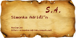 Simonka Adrián névjegykártya